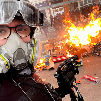 Clément Lanot lors d'une manifestation de gilets jaunes