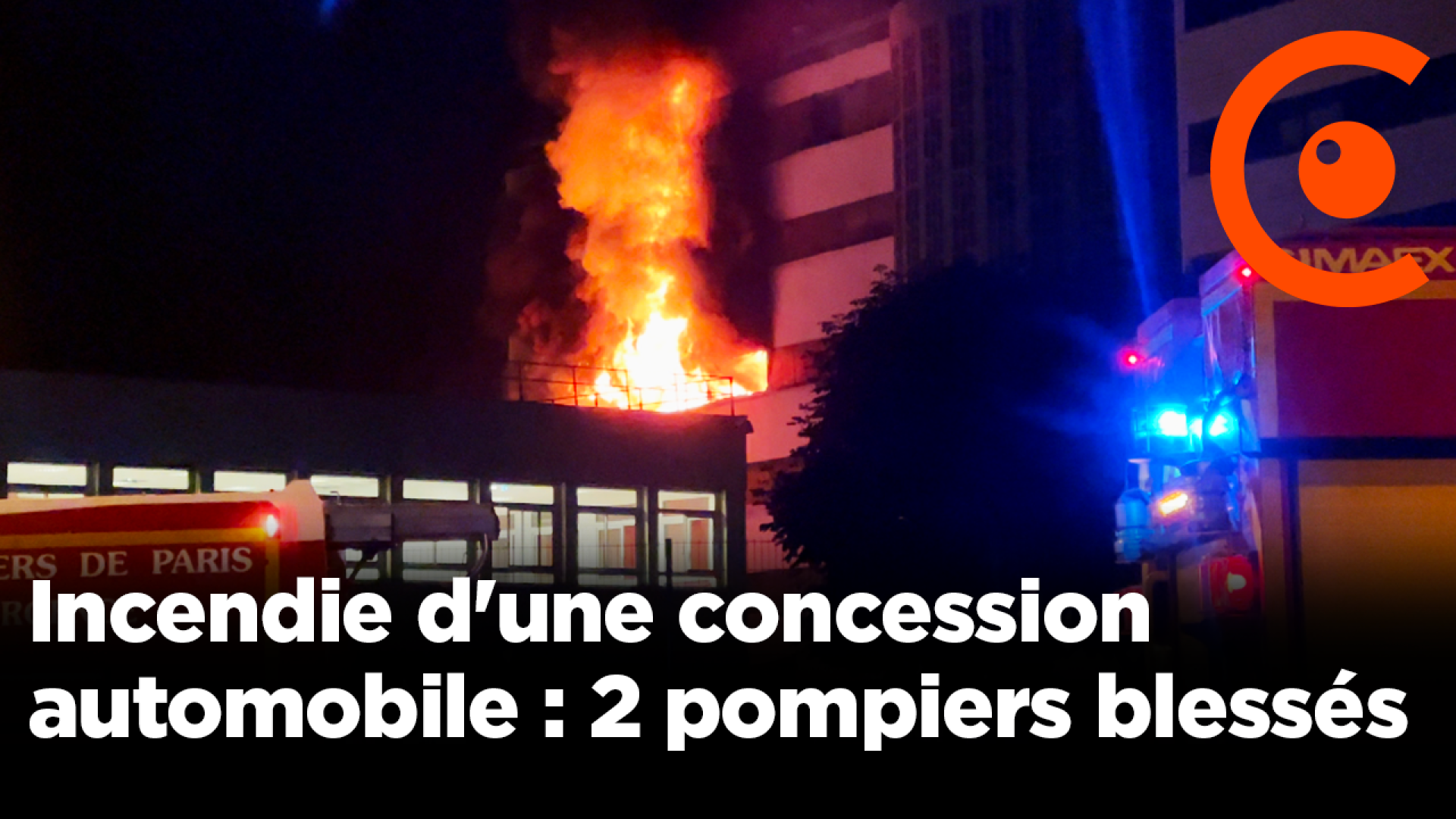 Incendie d'une concession automobile : 2 pompiers blessés à Saint-Denis