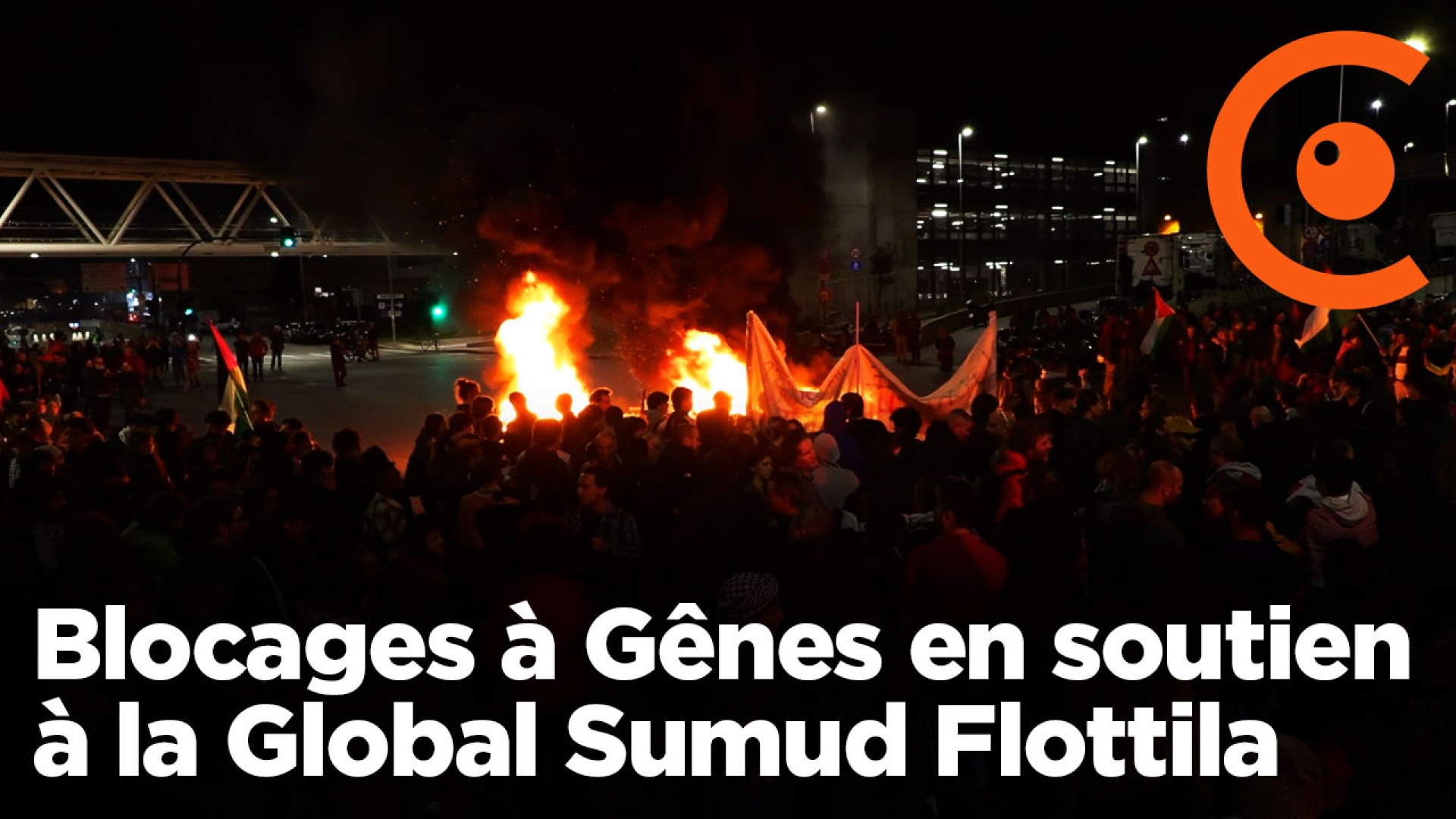 Blocages à Gênes en soutien à la Global Sumud Flotilla