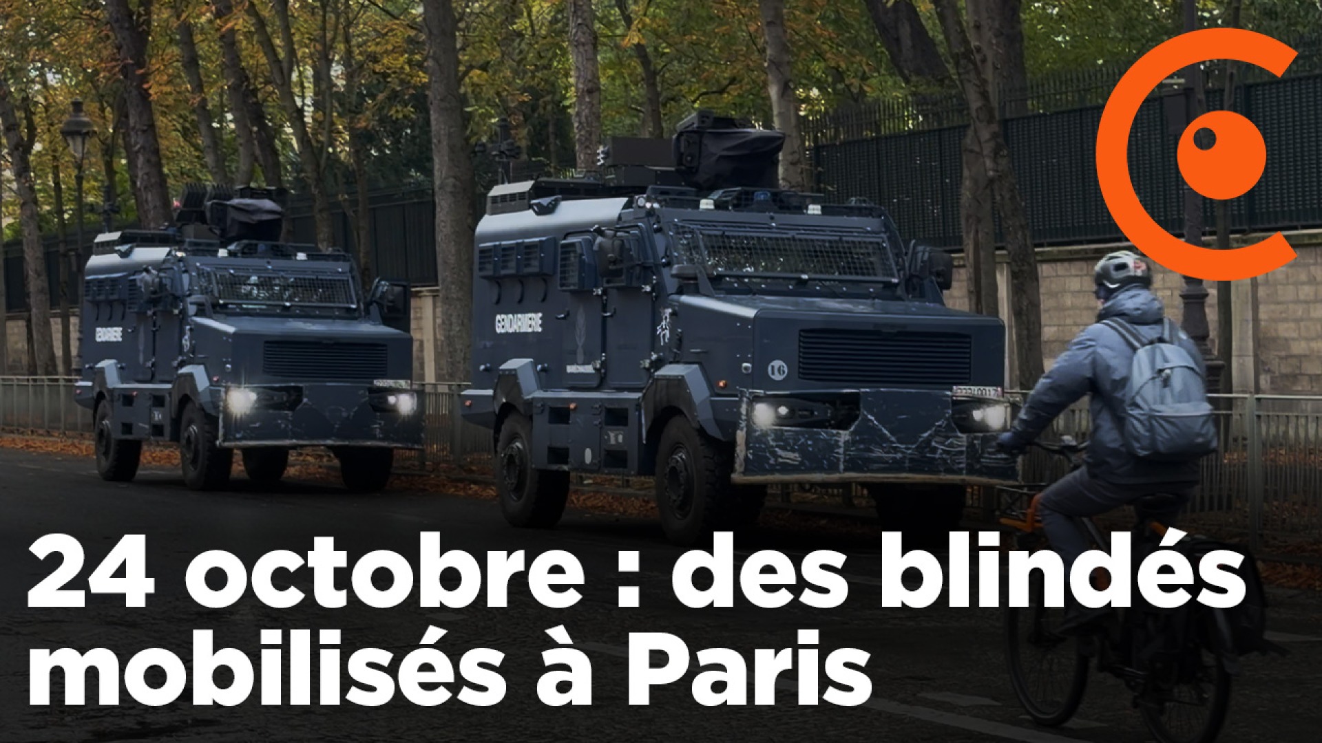 24 octobre : des blindés de la Gendarmerie à Paris