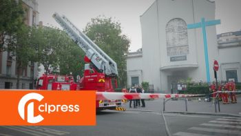 Fire near Saint Gabriel's Church