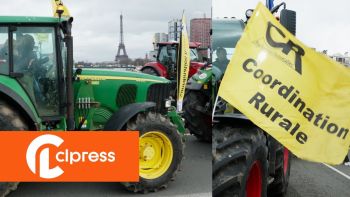 Farmers from the Coordination Rurale demonstrating in Paris
