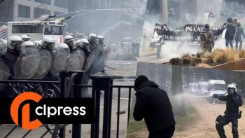 Violente manifestation contre les restrictions sanitaires à Bruxelles