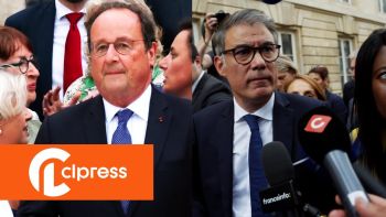 Francois Hollande et les députés PS-NFP à l'Assemblée Nationale