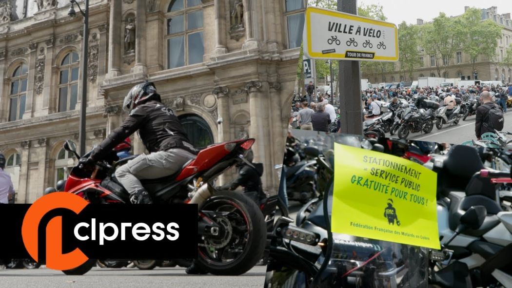 Bikers protest against paid parking in Paris