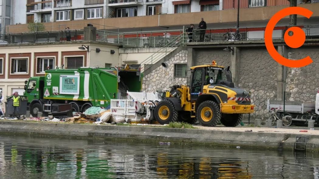 Évacuation du camp de migrants du canal Saint-Martin (4 juin 2018, Paris)