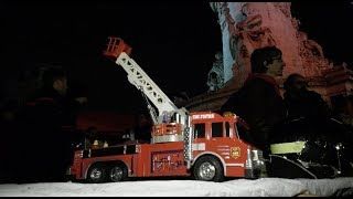The angry firefighters are camping at Place de la République.