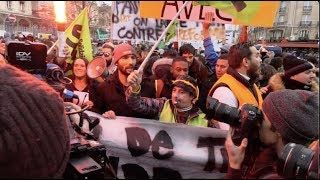 Retirement: demonstration of striking railway and RATP workers