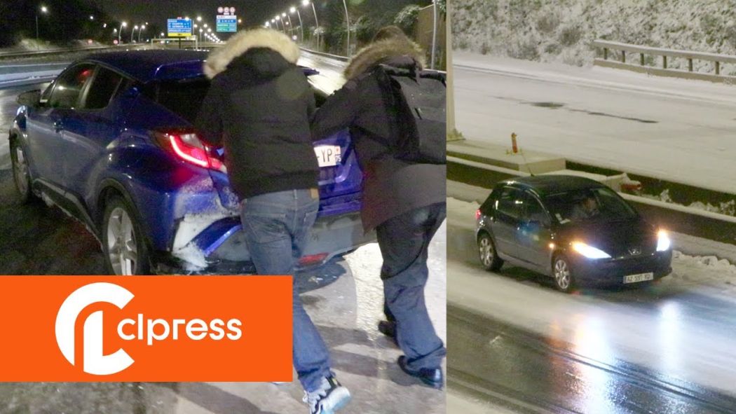 Snowfalls: hundreds of motorists stranded on the A13 (January 8/9, 2024, A13, France)