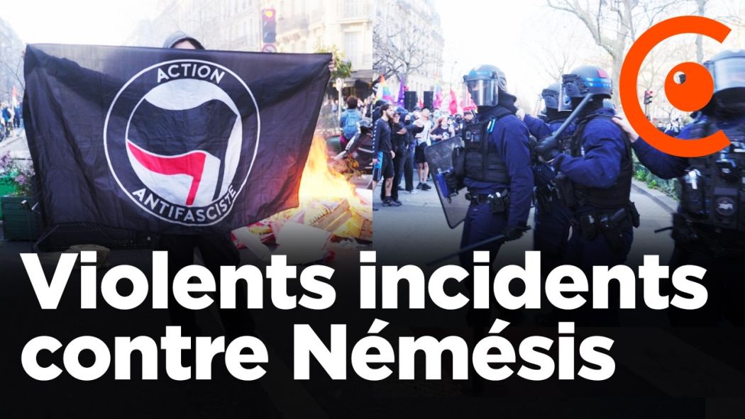 Violents incidents en fin de manifestation féministe contre "Némésis" / "Nous Vivrons" 