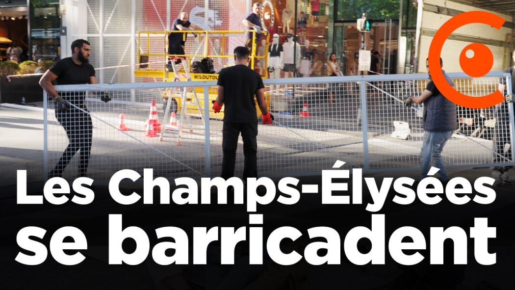 The Champs Élysées are barricading before the Champions League final.