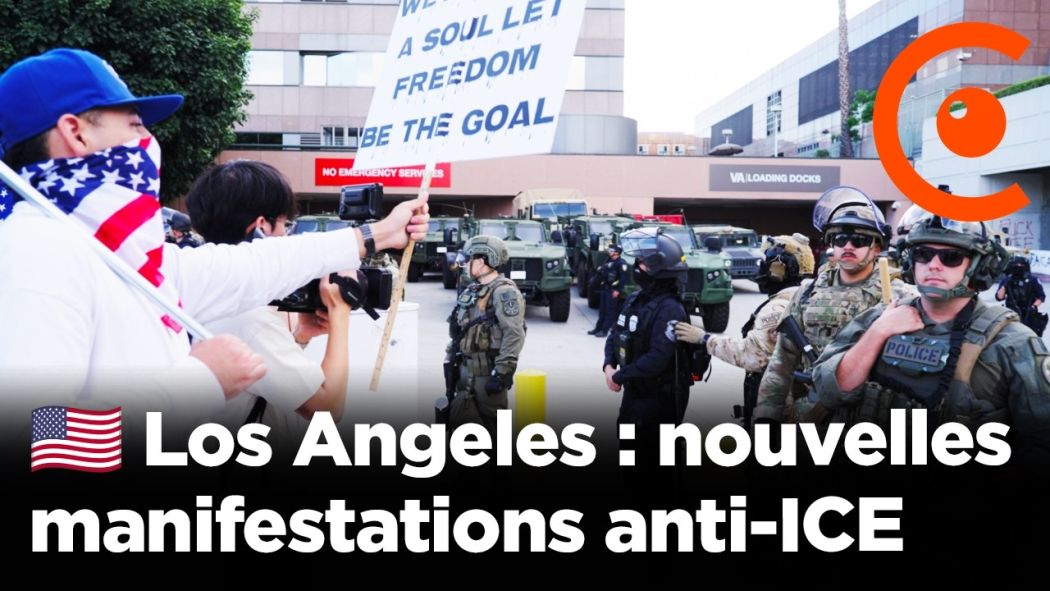 Los Angeles 1: demonstration in front of the federal building and an interview