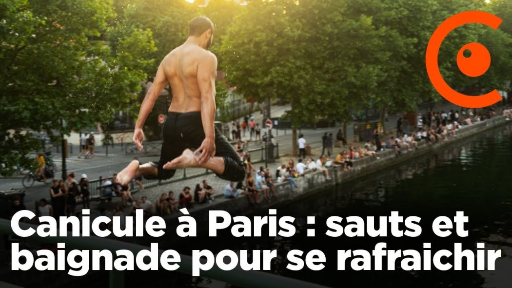 Heatwave in Paris: jumping and swimming in the Canal Saint-Martin
