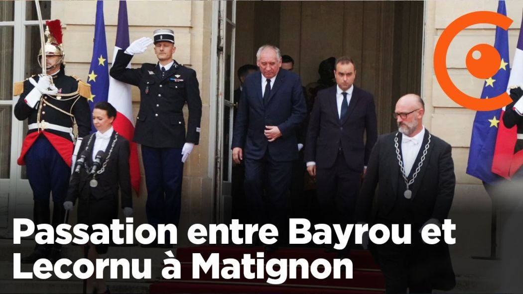 Passation de pouvoir entre François Bayrou et Sébastien Lecornu à Matignon