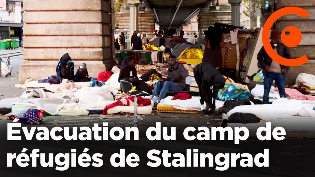 Évacuation du camp de réfugiés de Stalingrad dans le nord de Paris