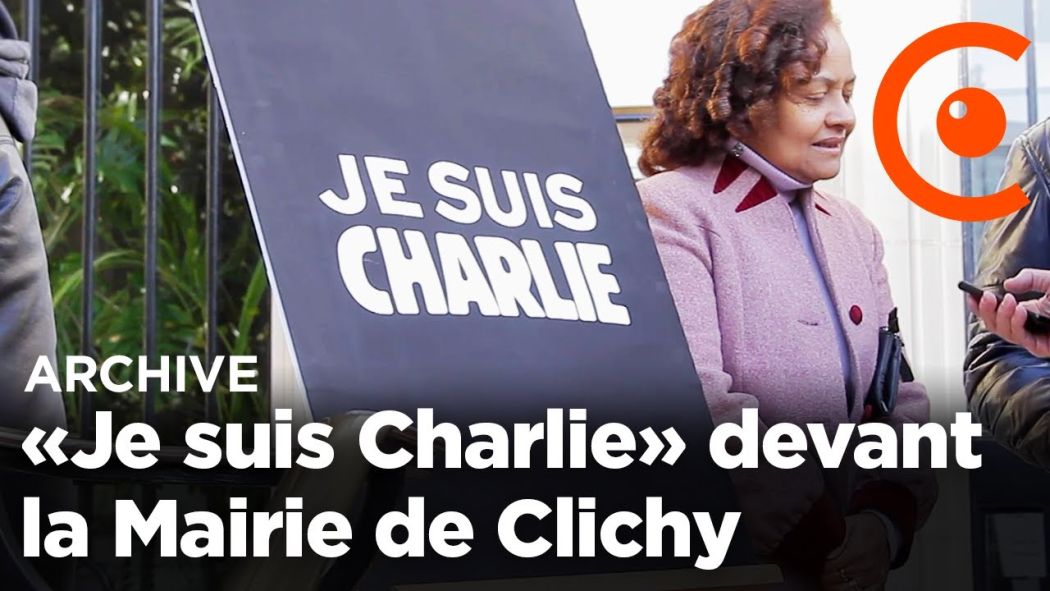 "I am Charlie" in front of the City Hall of Clichy