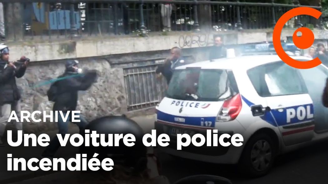 Une voiture de police incendiée sur le Quai de Valmy