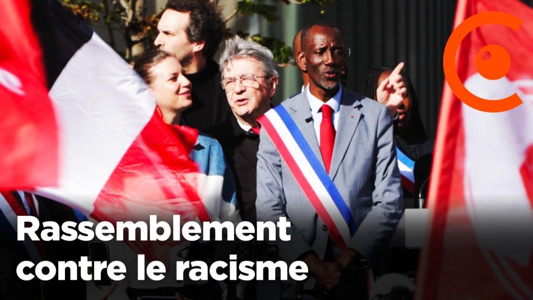Gathering in full against RACISM in Saint-Denis at the invitation of the LFI Mayor Bally Bagayoko
