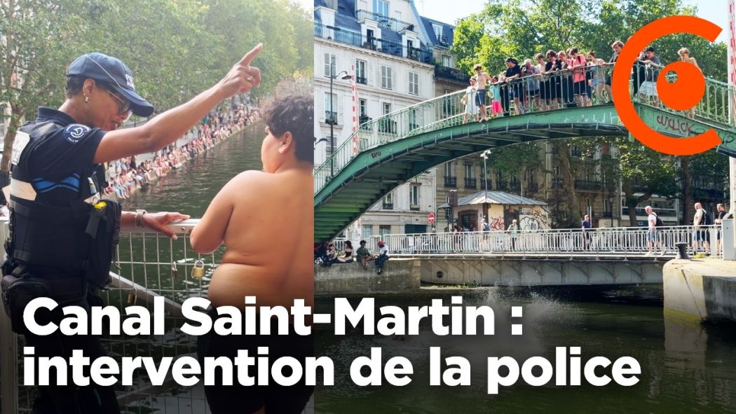 Tensions at Canal St Martin: young people climb on a bus and police intervention