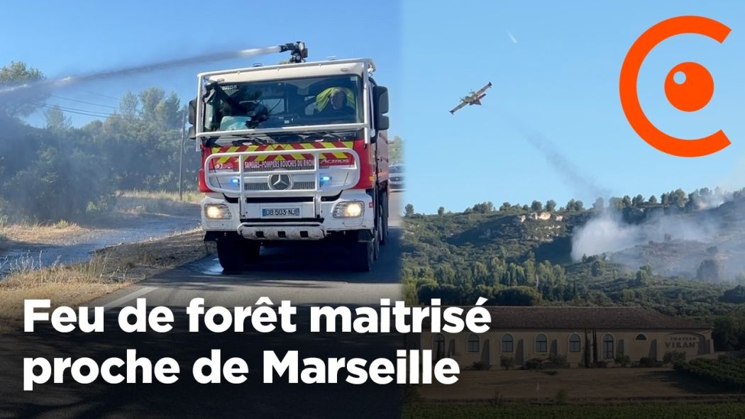 Feu de forêt proche de Marseille à Lançon-Provence
