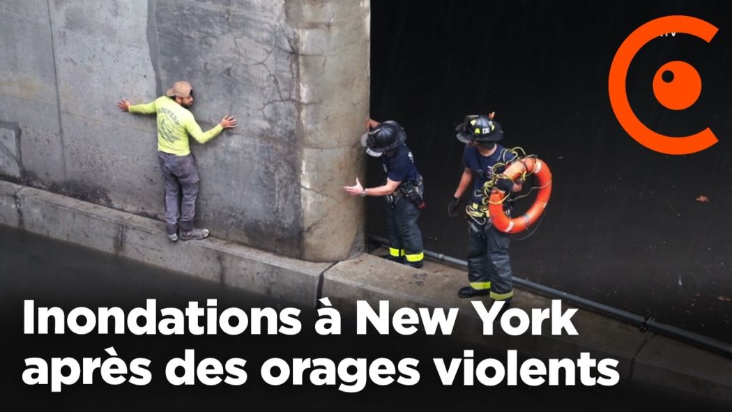 Inondations à New York : rues submergées et métro sous l'eau après des orages violents