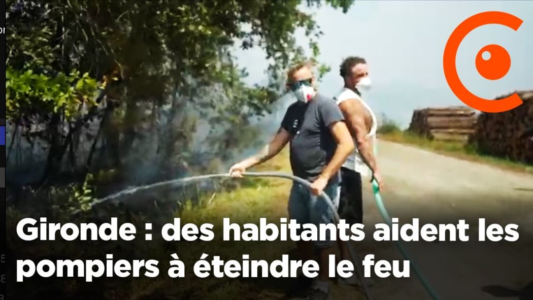 Gironde : des habitants aident les pompiers à éteindre le feu