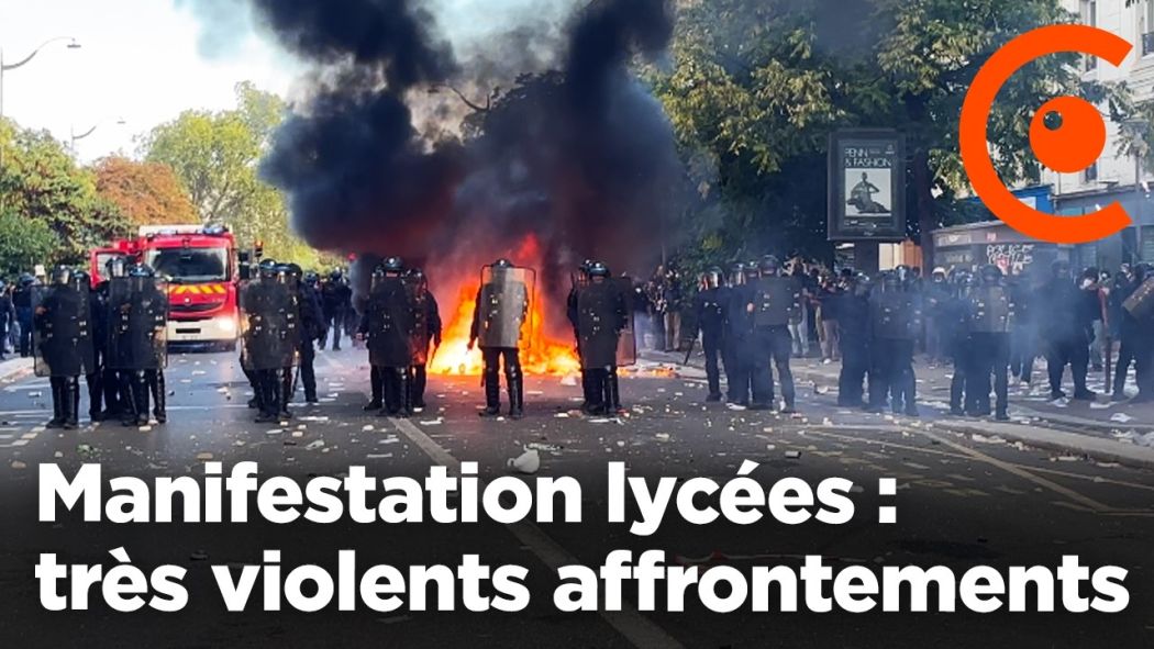 Affrontements à la manifestation des lycéens à Paris ce 6 octobre - Acte 3 du mouvement de blocus