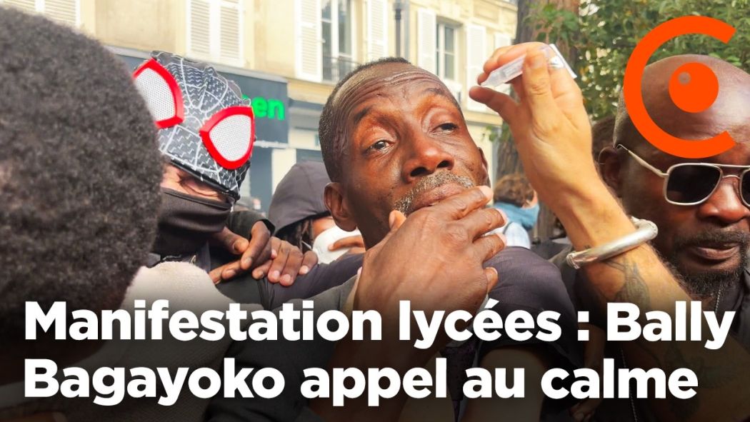 Bally Bagayoko appel au calme pendant les affrontements à la manifestation des lycéens à Paris