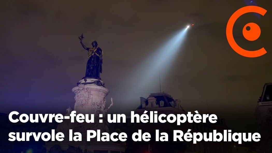 Curfew: a helicopter flies over Place de la République