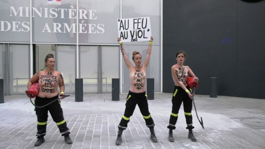 Pompiers accusés de viol : action des femens 