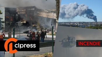 Impressionnant incendie d'entrepôt au Marché International de Rungis