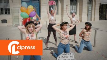 Happening Femen devant le Ministère de la Justice