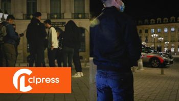 Des policiers devant le Ministère de la Justice pour le policier en détention à Marseille