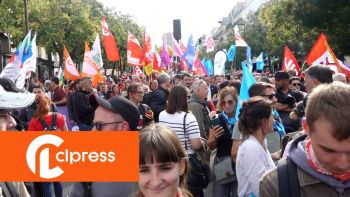 Manifestation de l'intersyndicale à Paris pour les salaires