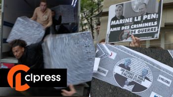 Des faux billets russes devant le QG de Marine Le Pen