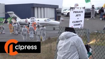 Des militants pour le climat sur la piste de l'aéroport du Bourget