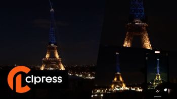 Guerre en Ukraine : la Tour Eiffel aux couleurs de l'Ukraine