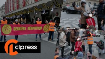 Blocage de "Dernière Rénovation" sur la Rue de Rivoli : un scooter veut forcer le passage