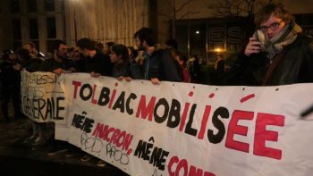 Rassemblement à l'université de Tolbiac après l'évacuation de la Sorbonne 